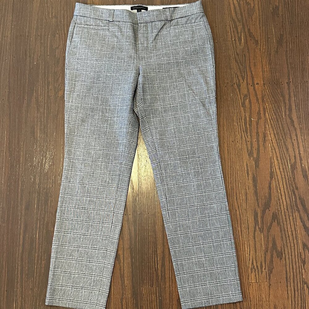 Banana Republic Black & Gray Plaid Skinny Pants